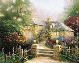 Thomas Kinkade Hollyhock House painting